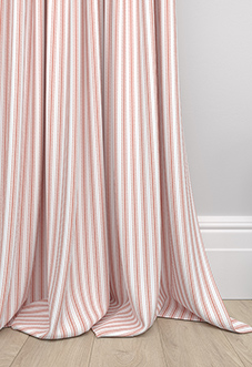 Lace Stripes, Coral - Made to Measure Curtains
